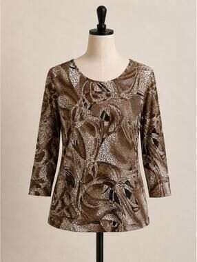 Peter Nygård abstract print top 🤎